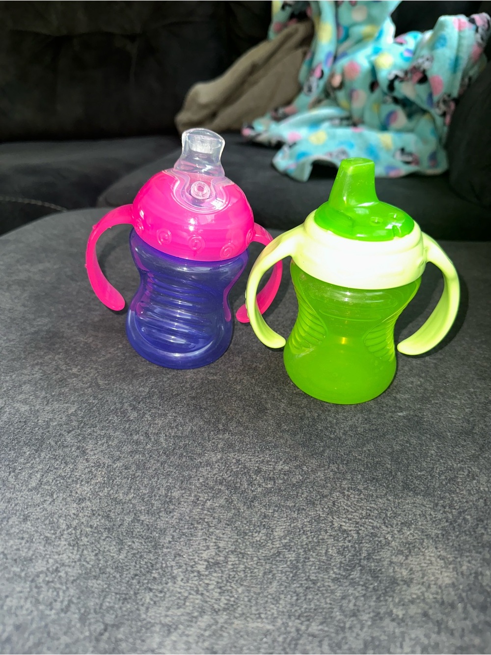 munki munki Pink & Purple and Green Toddler Sippy Cups Set